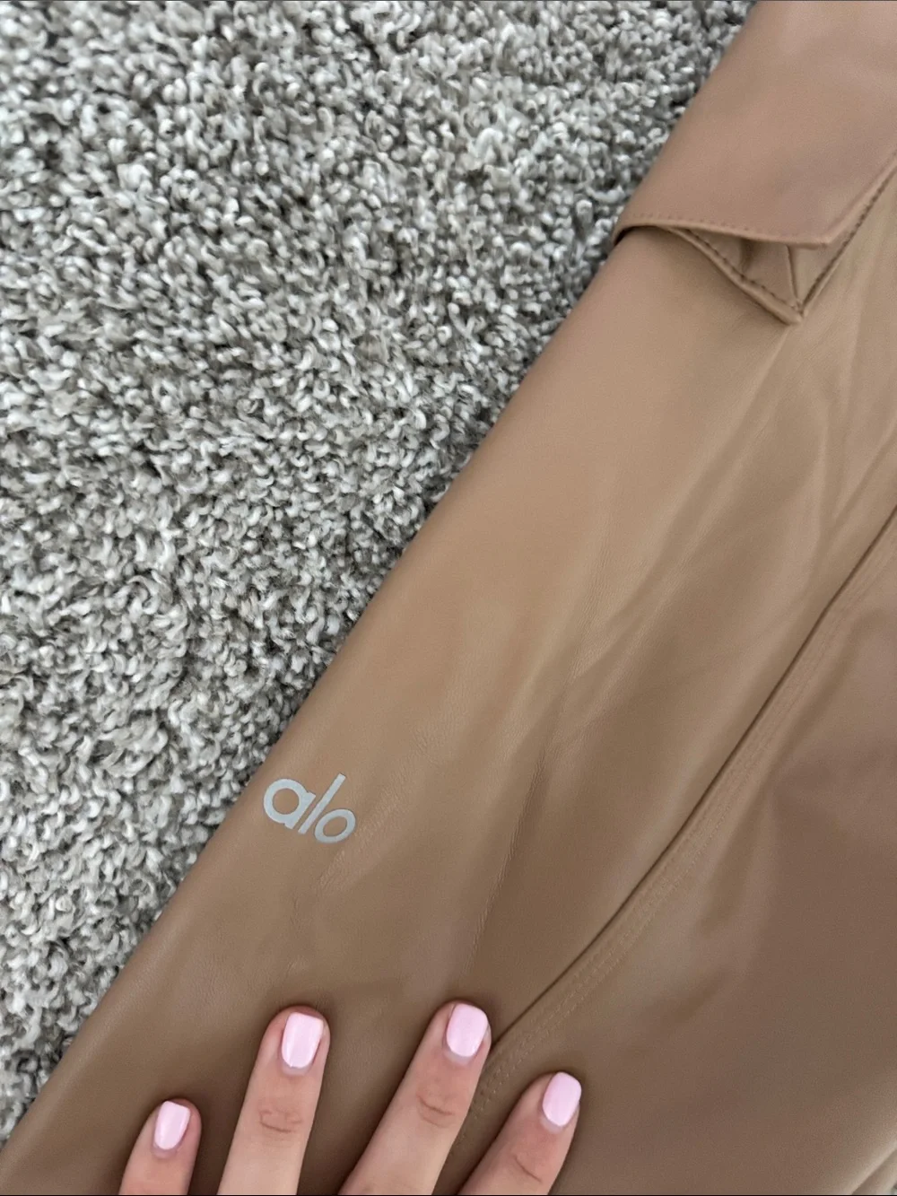 Alo brown leather joggers
